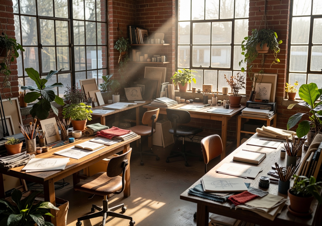 Sunlight streaming into our Portland creative studio space